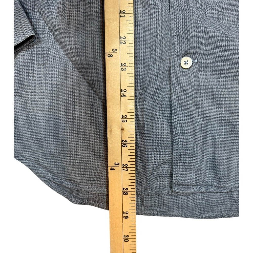 Canali Men's Blue Geometric Collared Long Sleeve Button Down Shirt Size Small - Picture 5 of 6